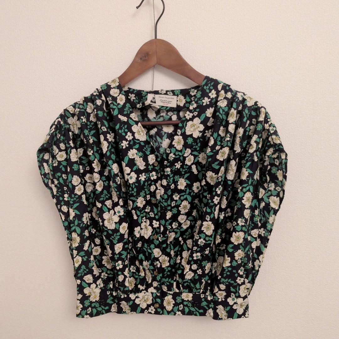 leurlogetteヴィンテージフラワー柄シャツブラウス