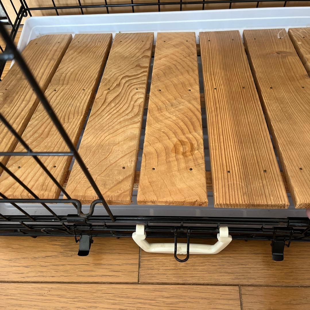 ワンタッチ　ペット用ケージ　ステンレス製　折りたたみ可　中型犬まで