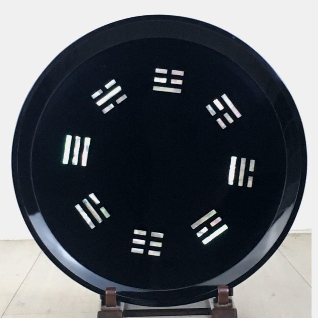 S226八卦盆 真塗 螺鈿 茶道具