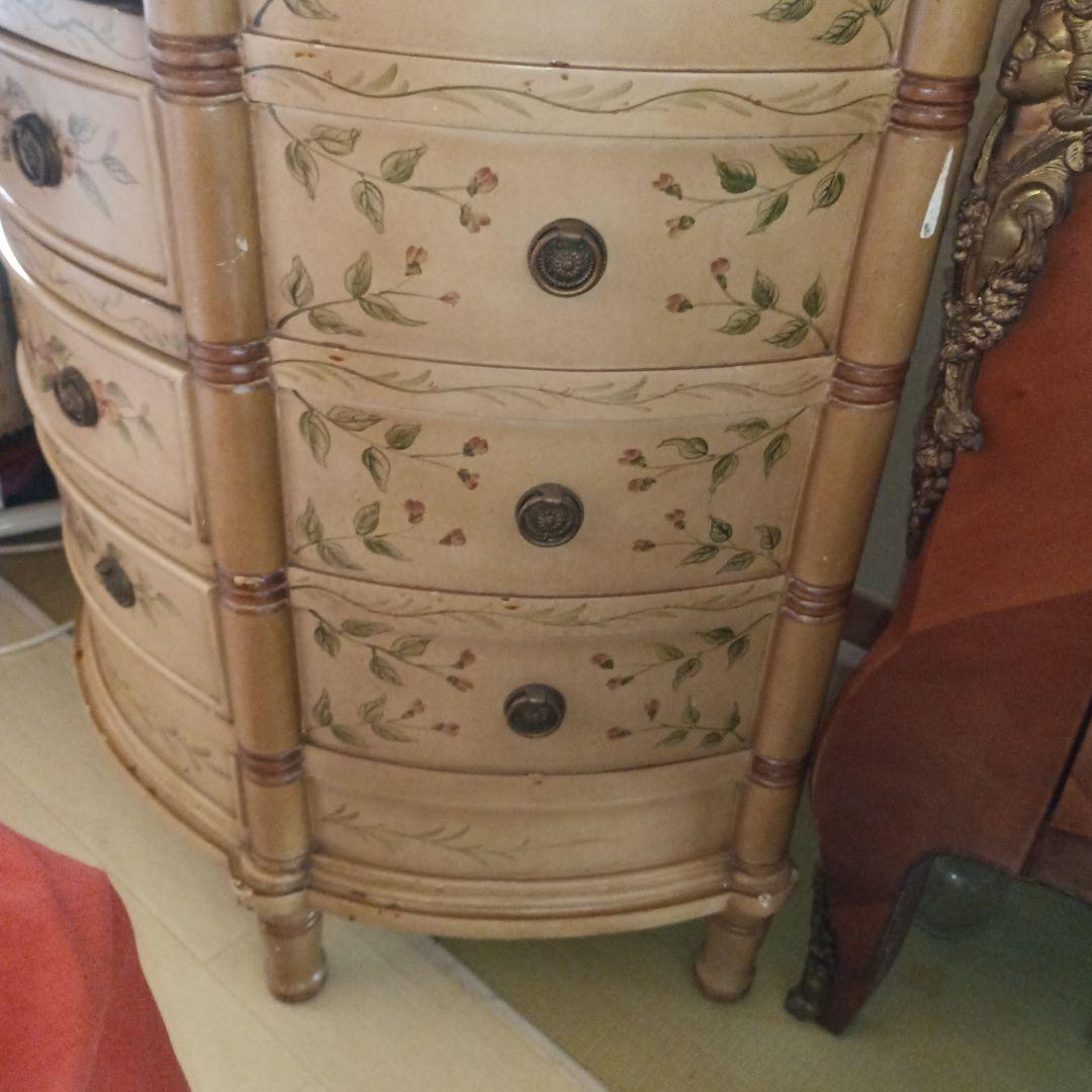 花柄ペイントの木製チェスト アンティーク大幅値下げ8月削除御希望価格応じます専用