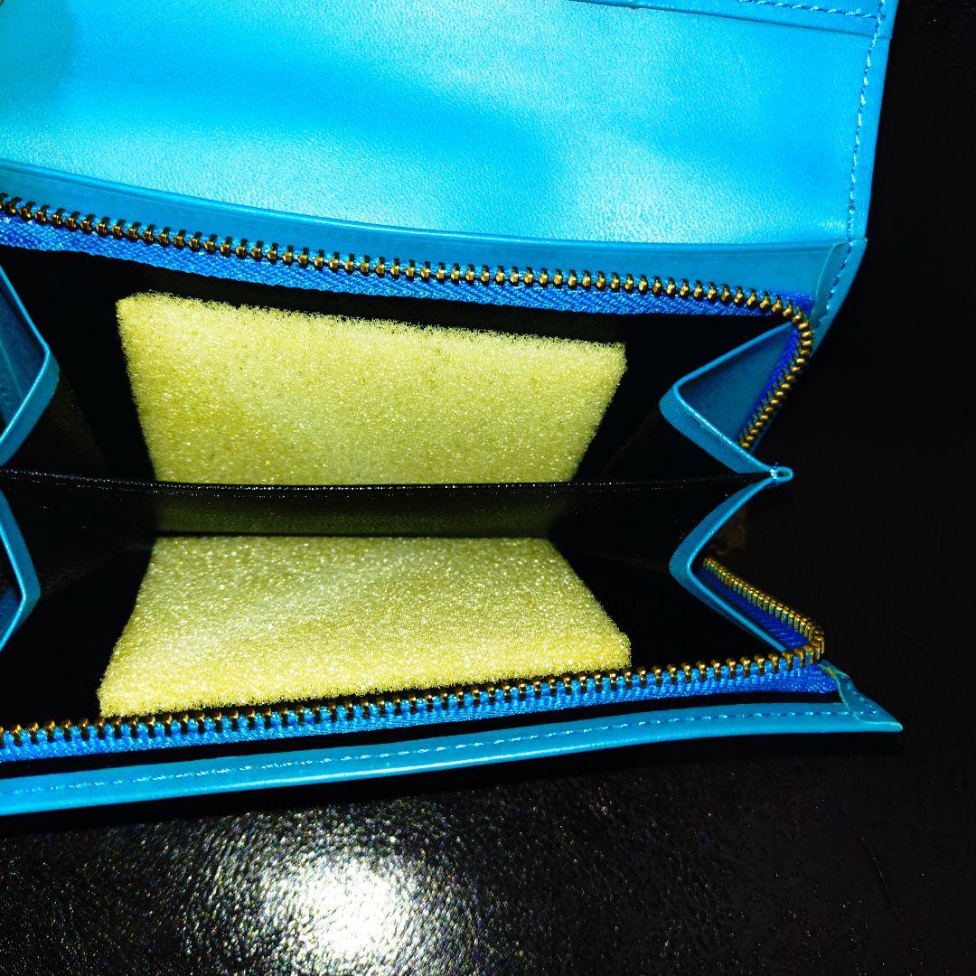 【未使用】YSLイヴ・サンローラン ターコイズ 二つ折り財布