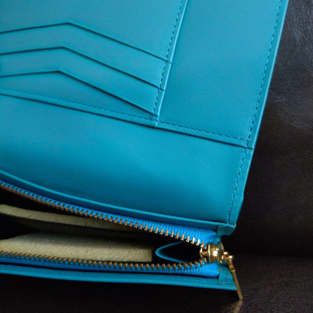 【未使用】YSLイヴ・サンローラン ターコイズ 二つ折り財布