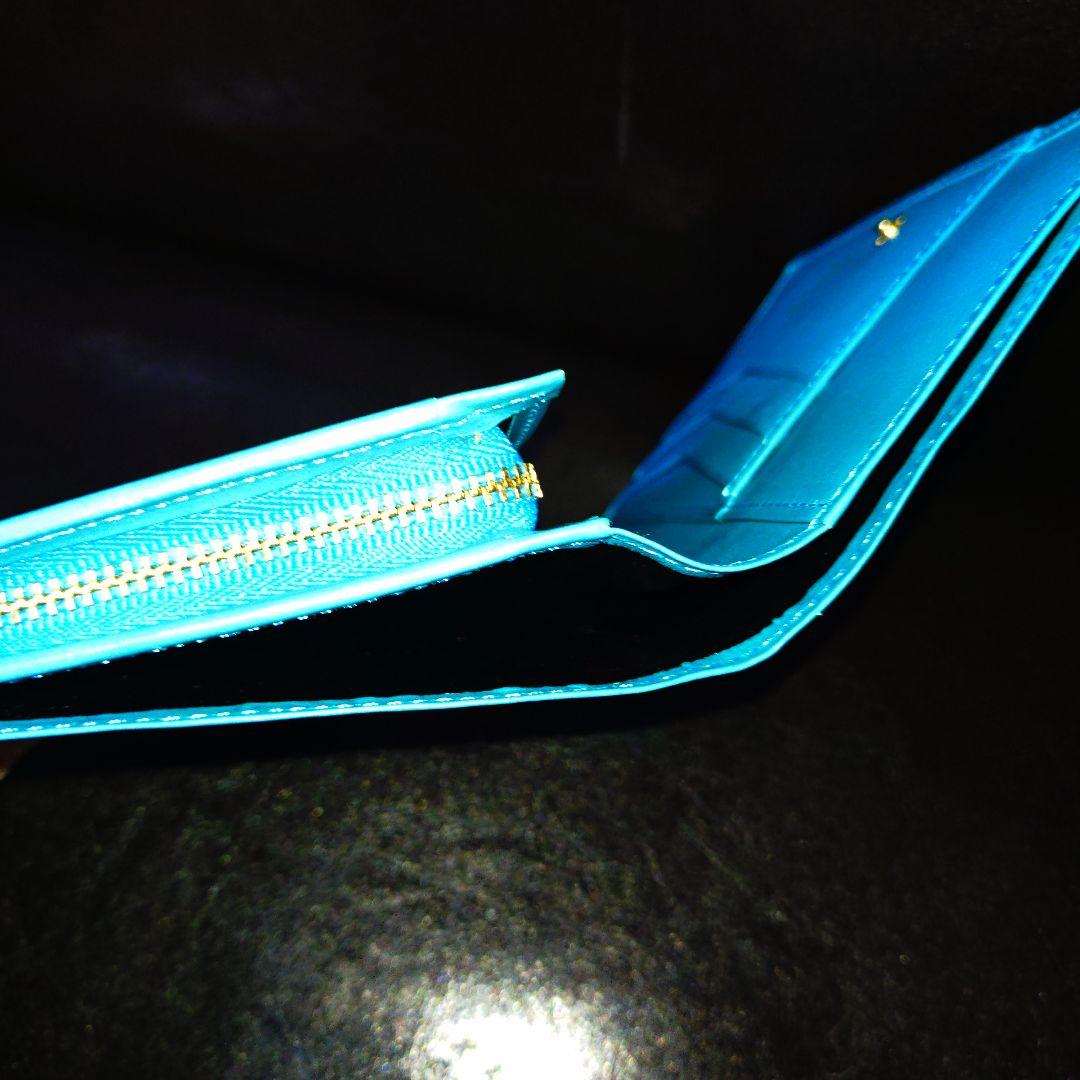 【未使用】YSLイヴ・サンローラン ターコイズ 二つ折り財布