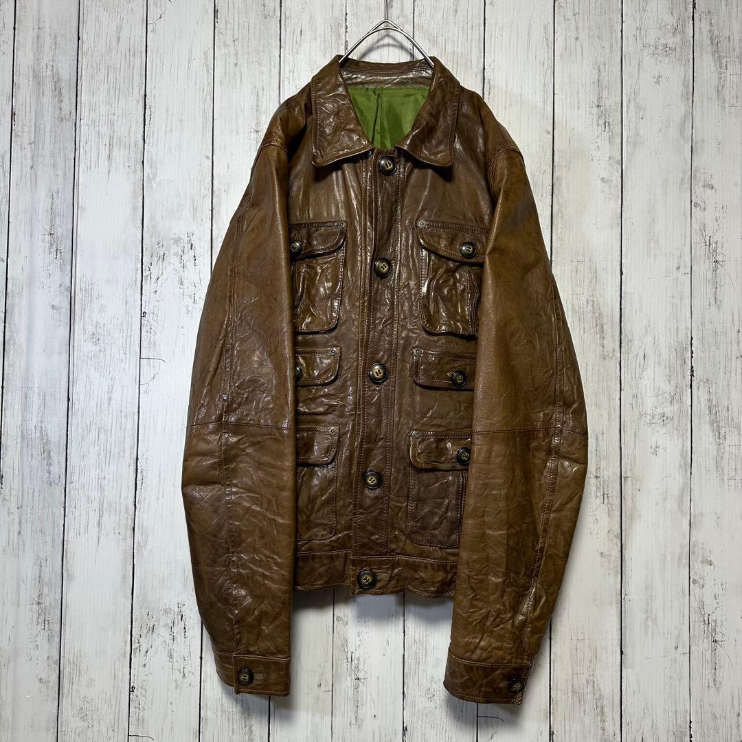 【291295=HOMME】ゴートスキン☆レザージャケット☆ライダース☆本革　3