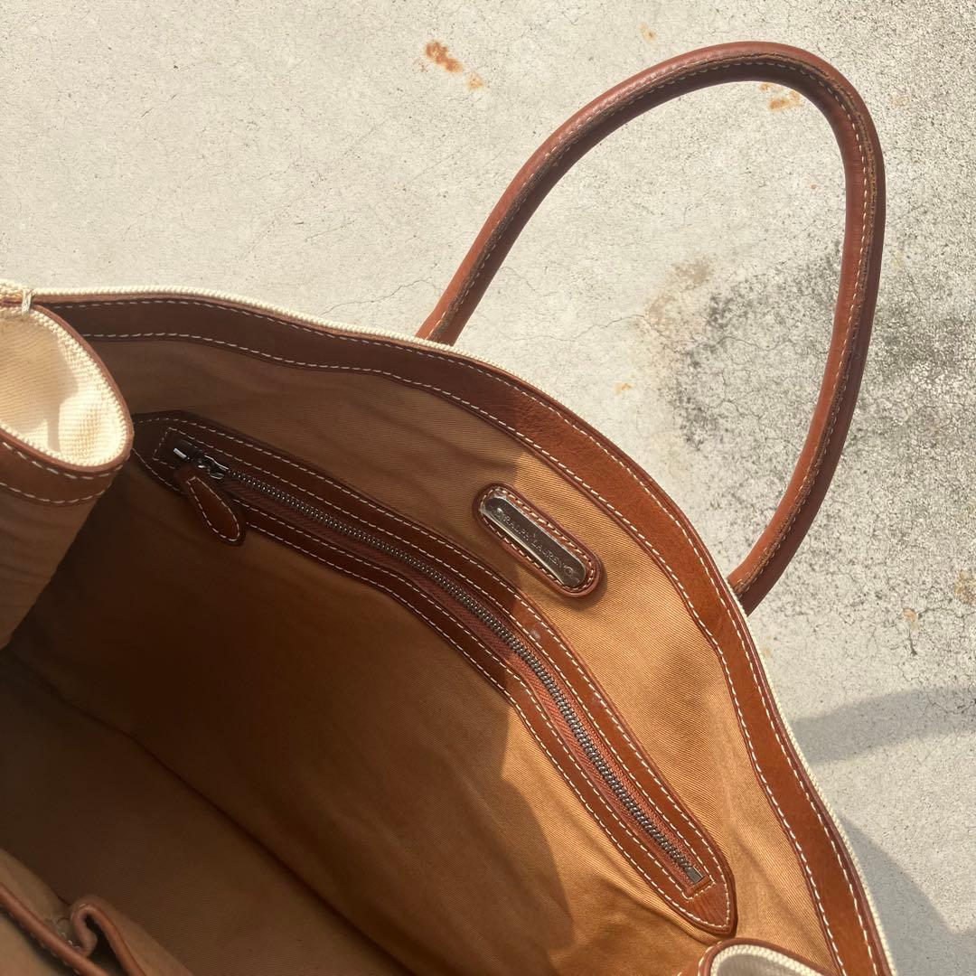 Ralph Lauren トートバッグ キャンバス素材 本革ハンドル タッセル