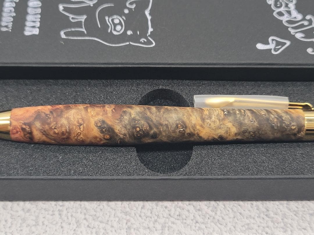 新品　こぶた工房　極上花梨瘤　トリコロール瘤　金金具　シャープペンシル0.5