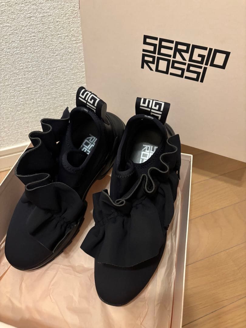 Sergio Rossi フリル　スニーカー　巾着袋付き