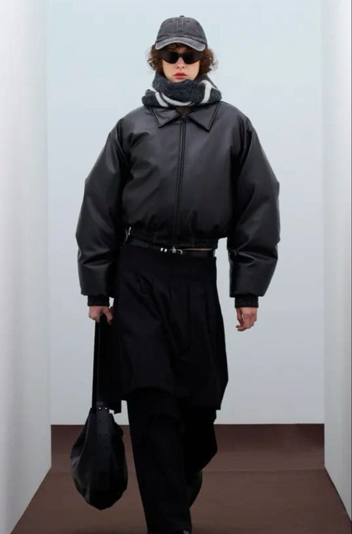 VIVABROWN パデット レザージャケット ブラック