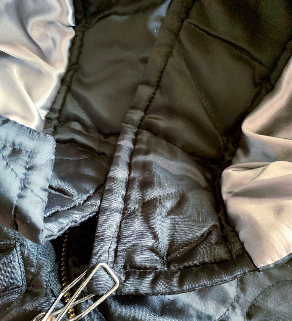 アルファ ジャケット スカジャン　キルティング　刺繍　龍　福 黒 M