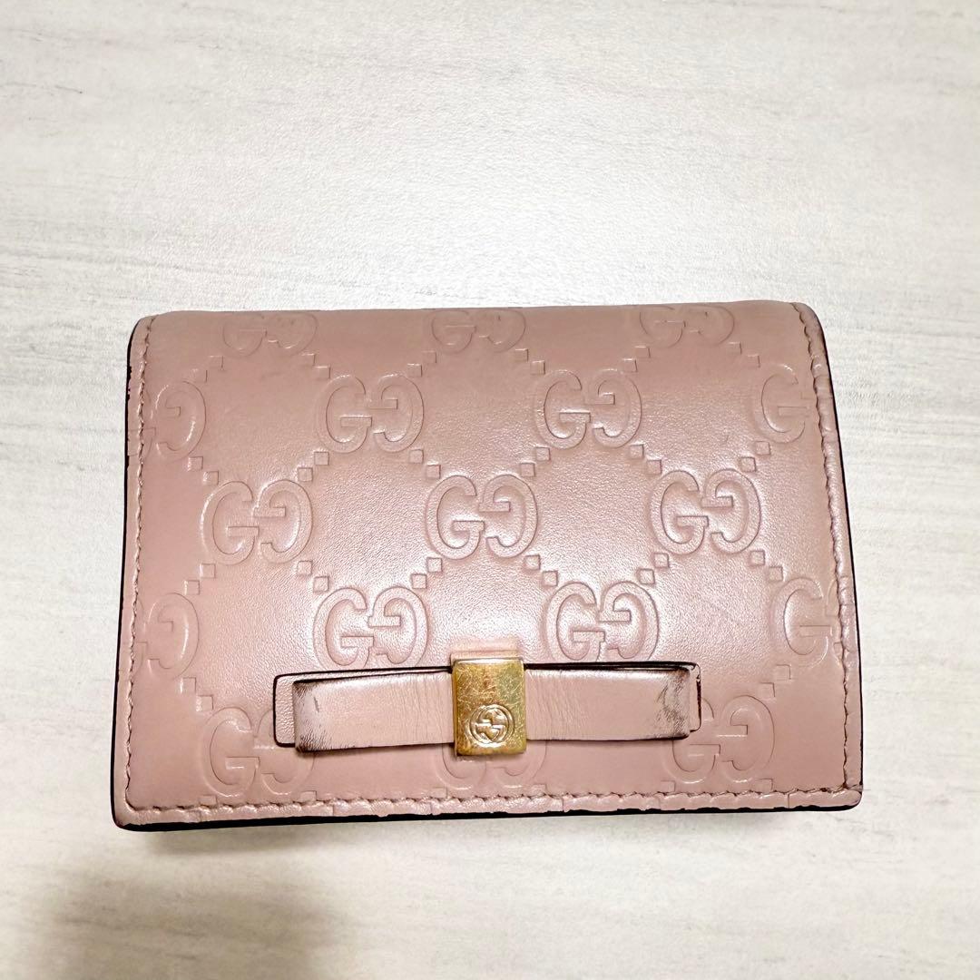 GUCCI ピンク 二つ折り財布 GG カードケース