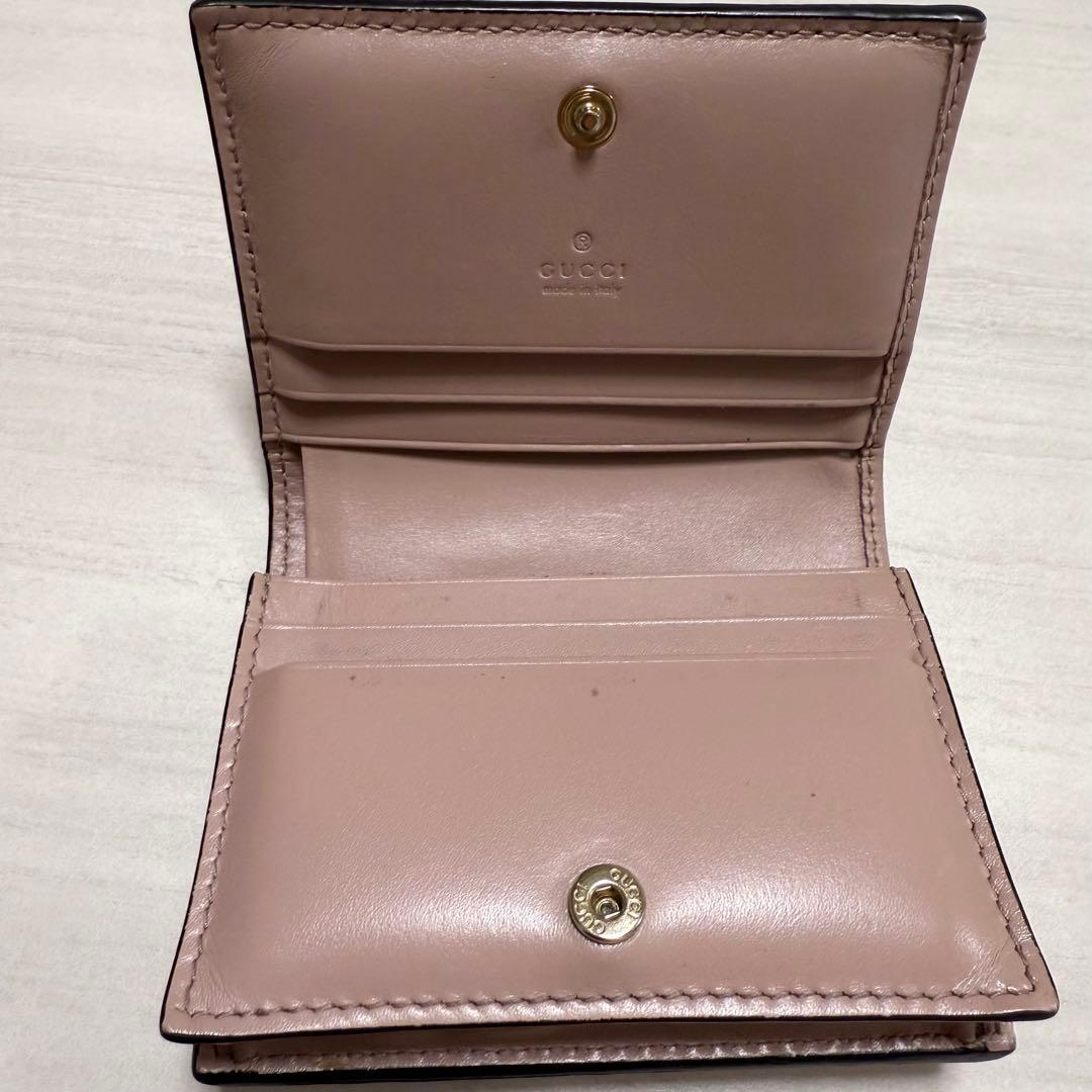 GUCCI ピンク 二つ折り財布 GG カードケース