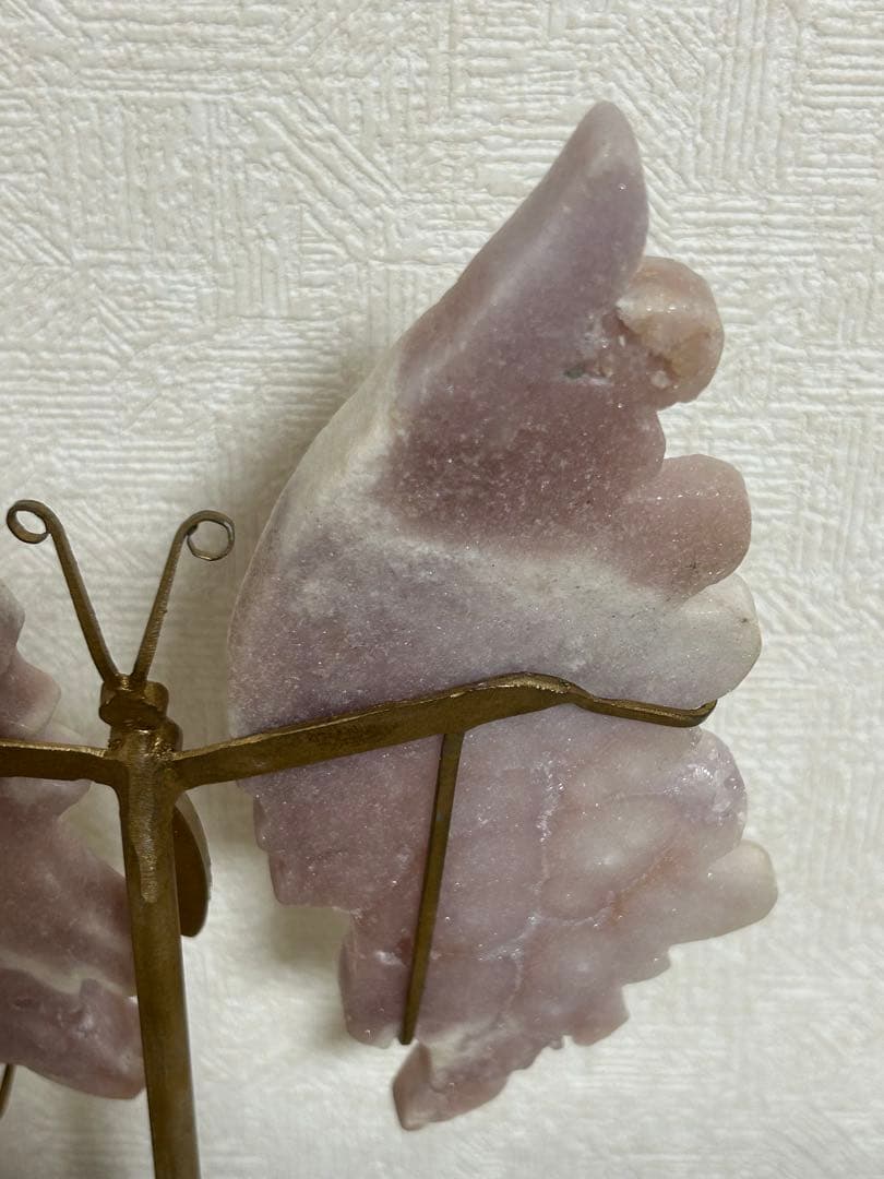 ブラジル産　ピンクアメジスト バタフライ　天然石　置物　インテリア