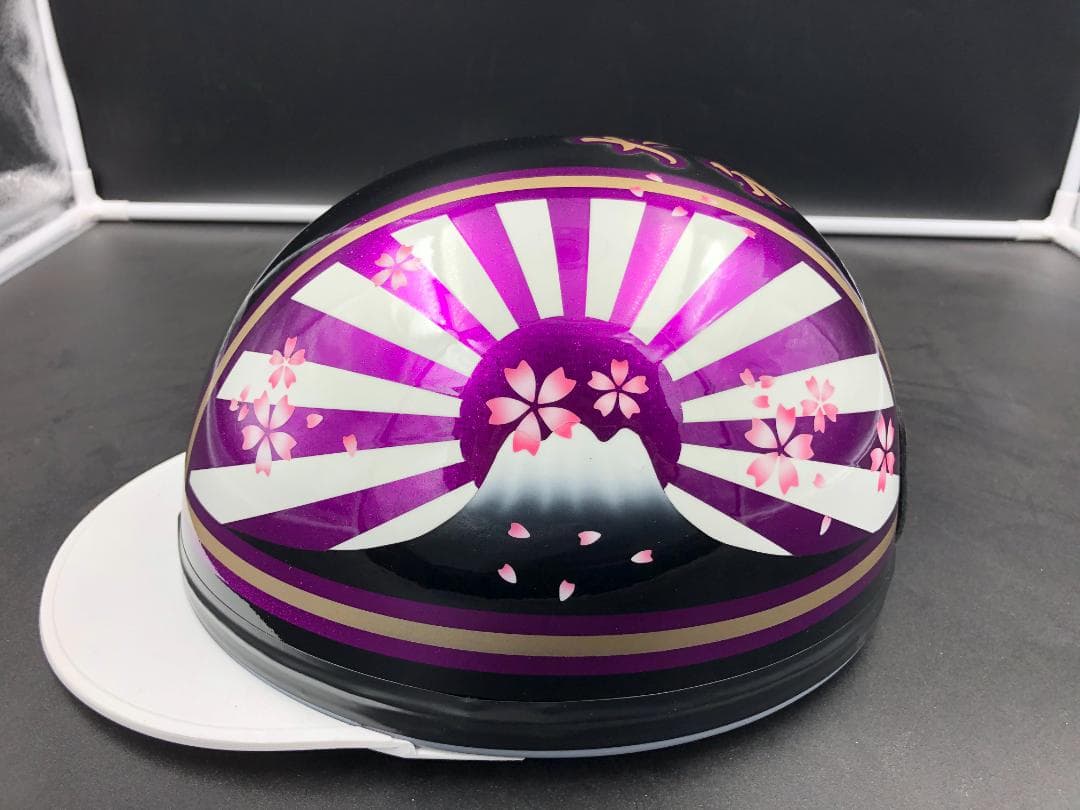 コルク半　カスタム　富士日章　マジック　ブラックホワイトパープル　ラメ　桜