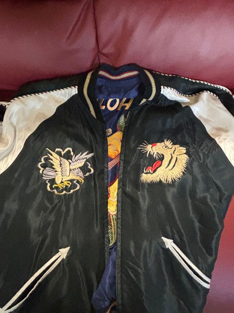 テーラー東洋　ブラック/ ネイビーブルー リバーシブル　スカジャン ヒノヤ別注