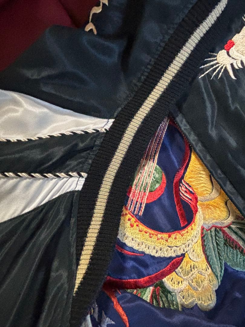 テーラー東洋　ブラック/ ネイビーブルー リバーシブル　スカジャン ヒノヤ別注