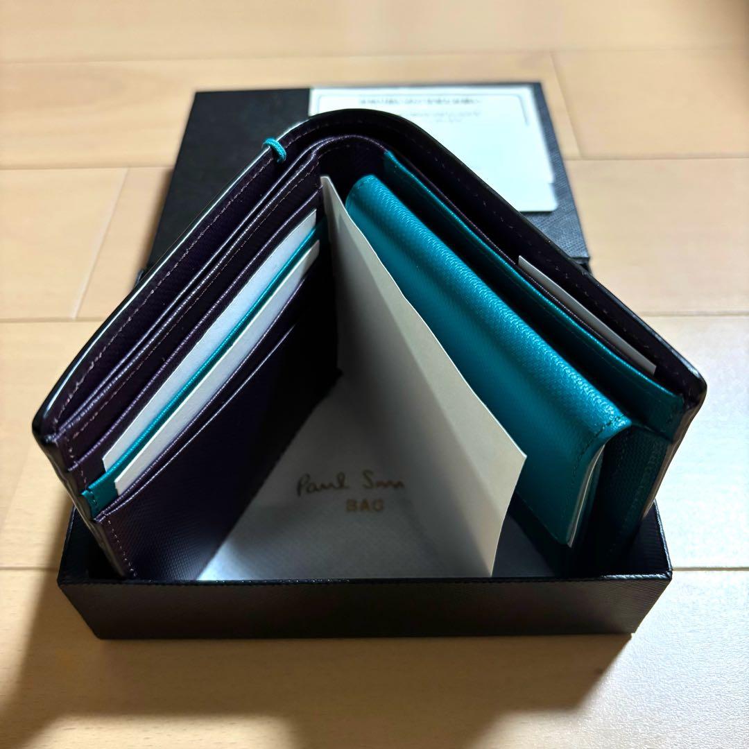 Paul Smith コントラストカラー　二つ折り財布　新品未使用品　ブラック