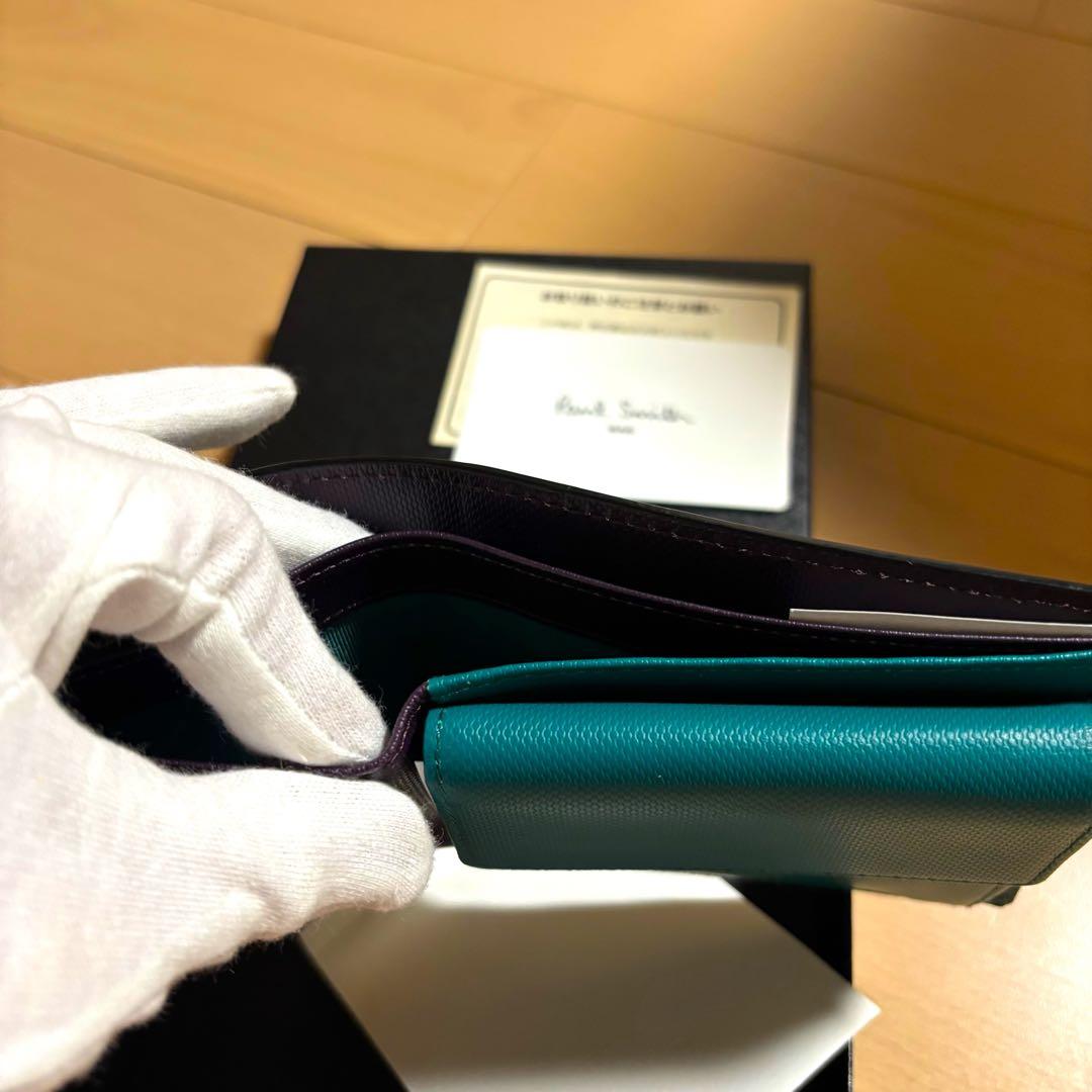Paul Smith コントラストカラー　二つ折り財布　新品未使用品　ブラック