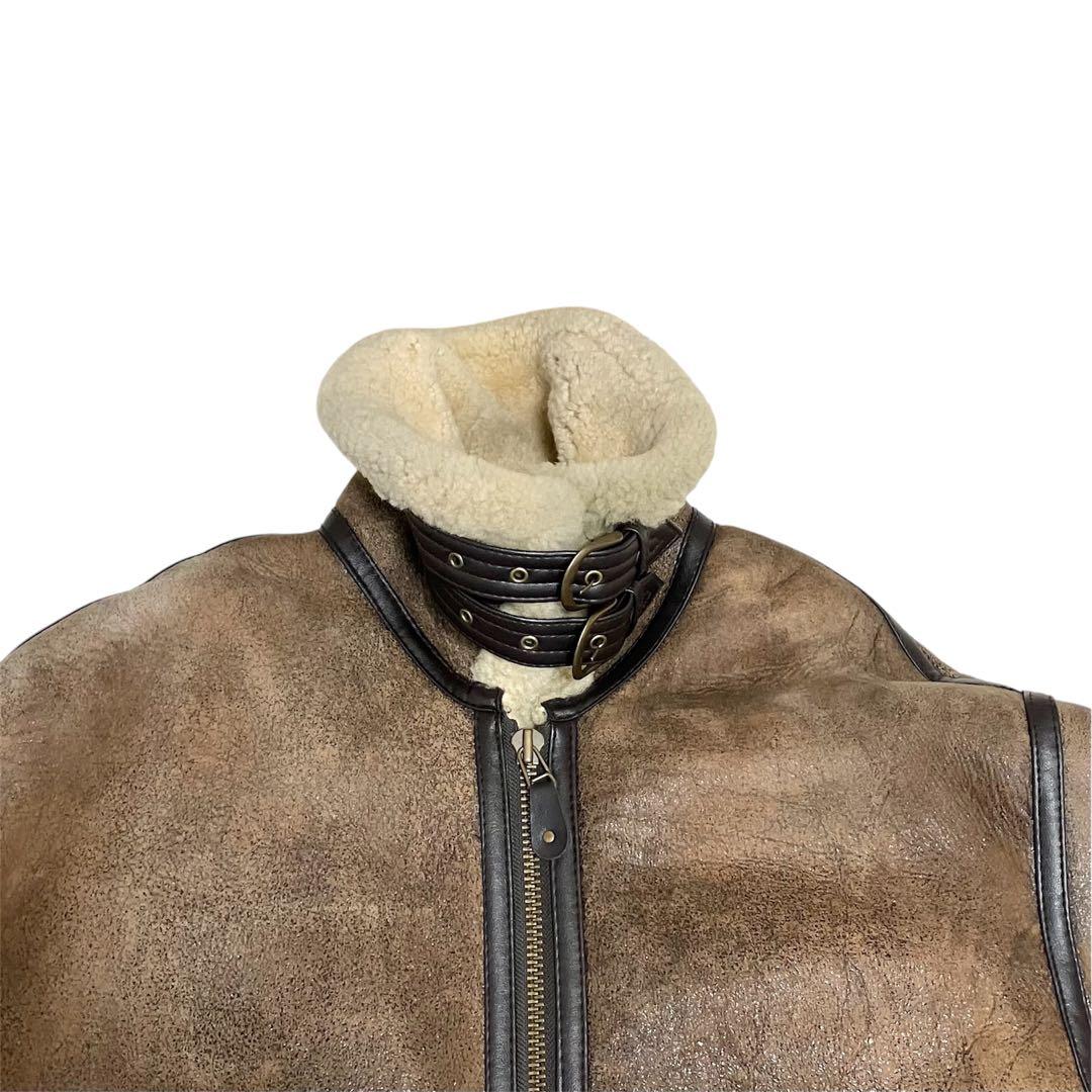 【良品】US ARMY ムートンジャケット フライトジャケット B3 羊革 茶