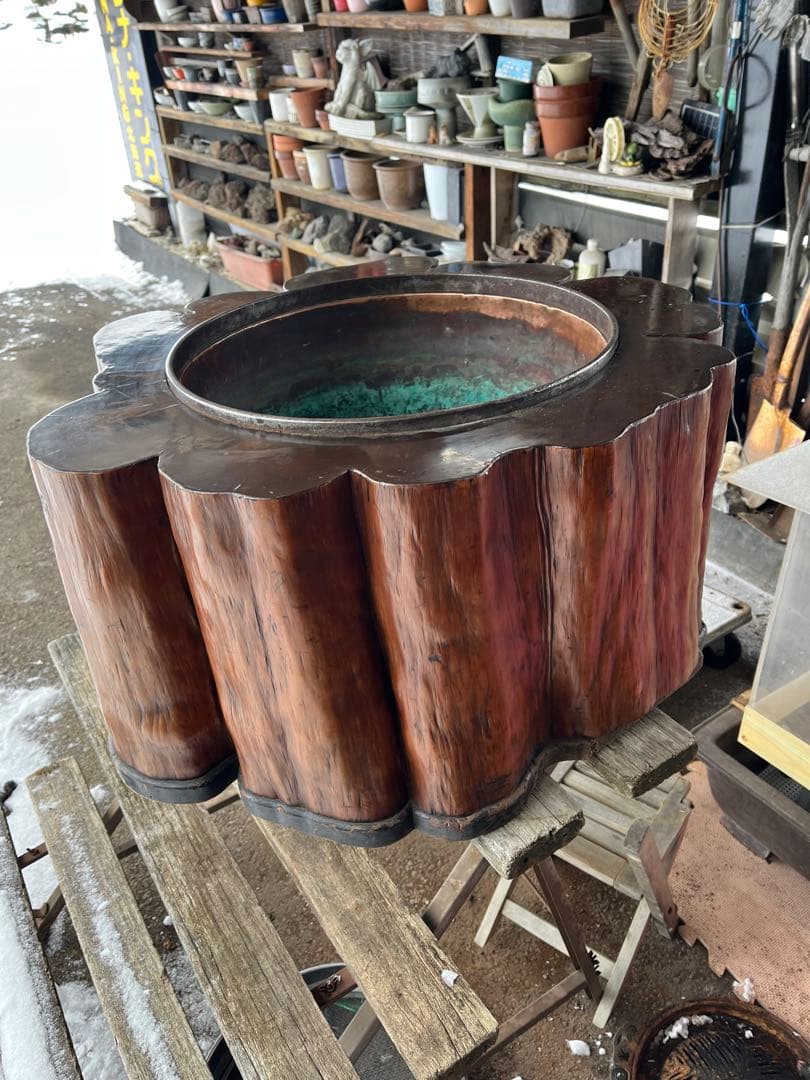 火鉢、くりぬき火鉢、超特大切り株火鉢、直径60センチ、囲炉裏、座卓、テーブル、