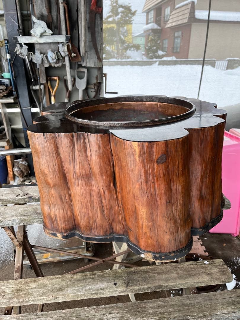火鉢、くりぬき火鉢、超特大切り株火鉢、直径60センチ、囲炉裏、座卓、テーブル、