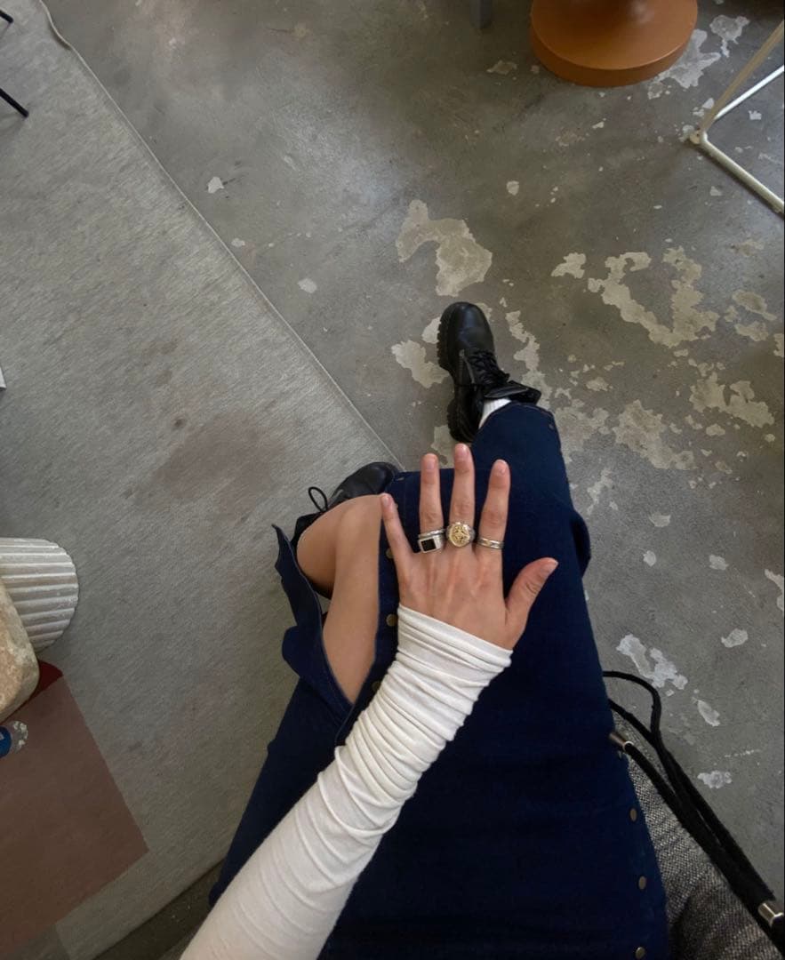 価格相談可　Gerochristo ブラックオニキス シルバーリング　約19号