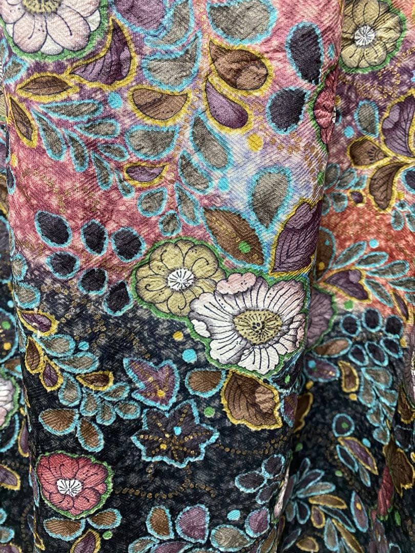 めい様　着物リメイクワンピース　オーダー ご確認用です。絞り辻ヶ花振り袖