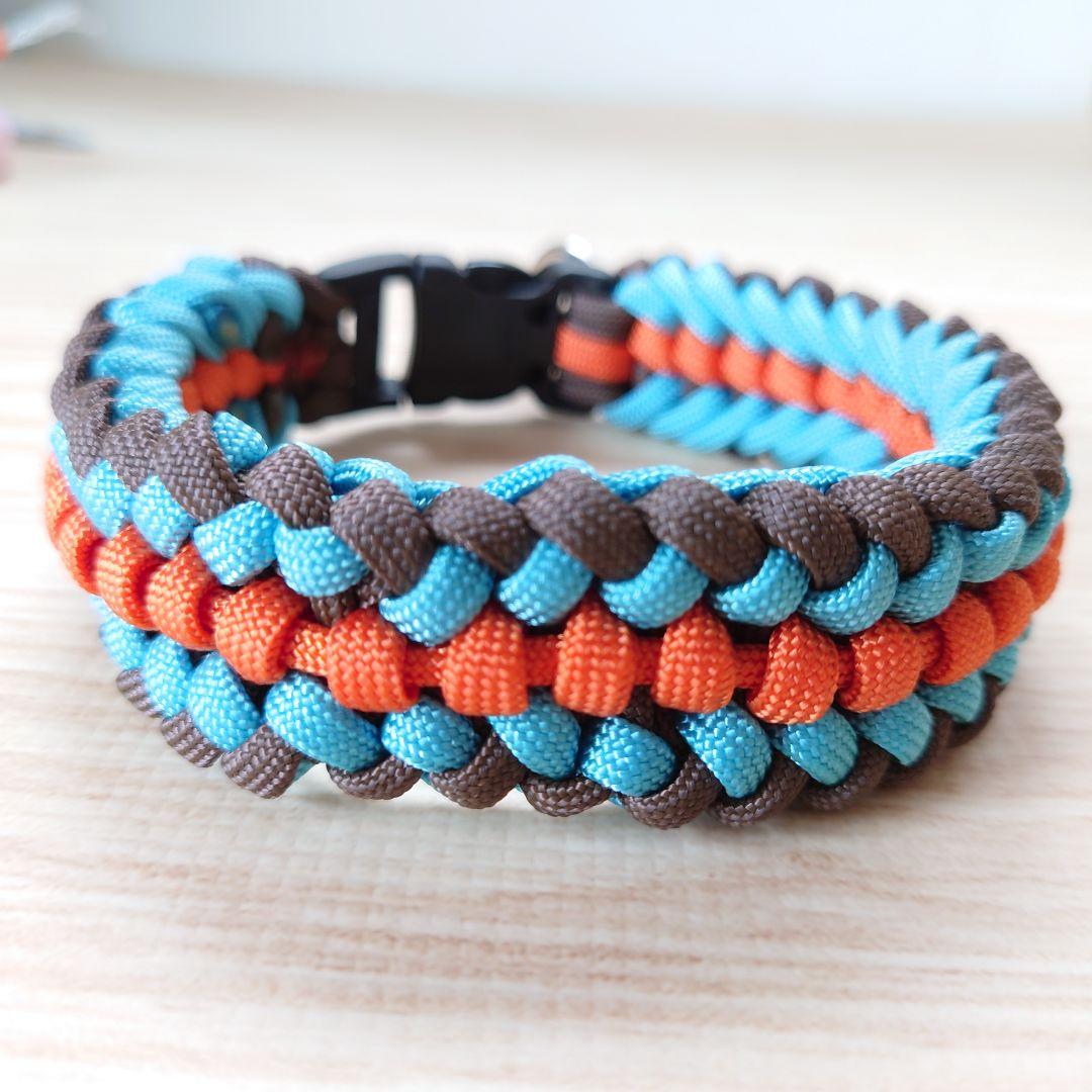 パラコード❥首輪❥太め　カッコカワイイ　コンチョ付き　№021