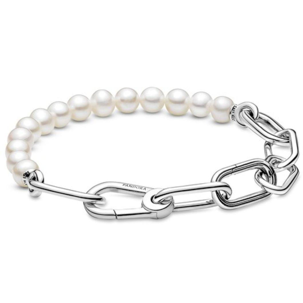 PANDORA ホワイトパール チェーンブレスレット