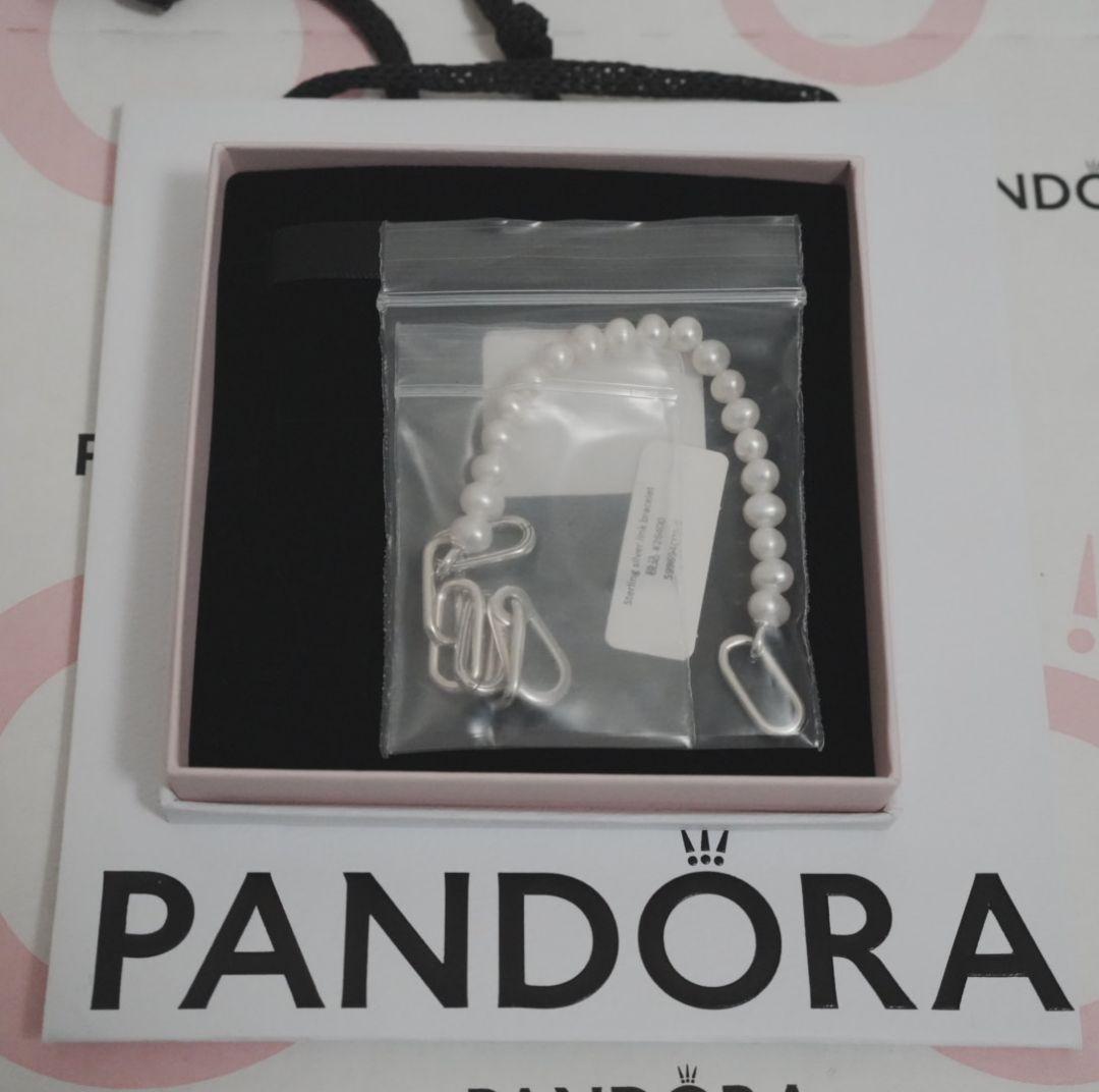 PANDORA ホワイトパール チェーンブレスレット