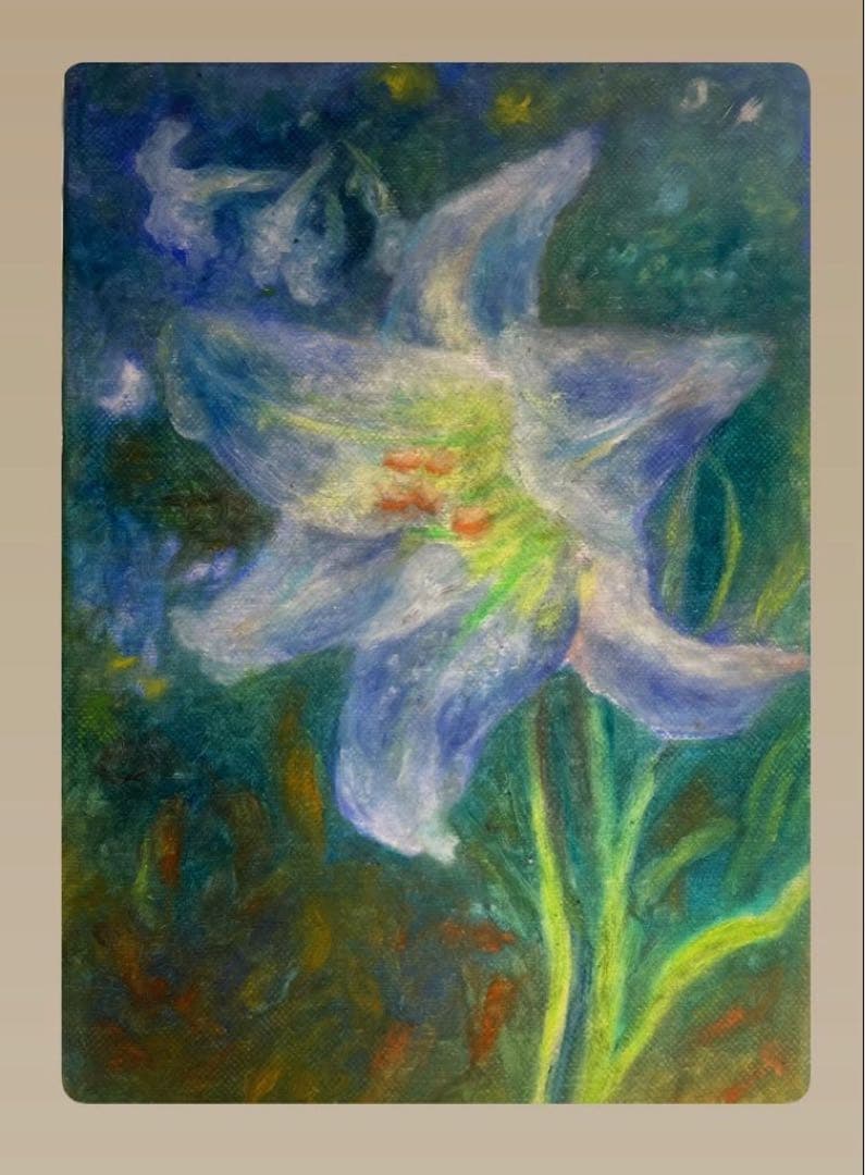 「ユリの絵画」※原画※真作※直筆サイン入り※額無し