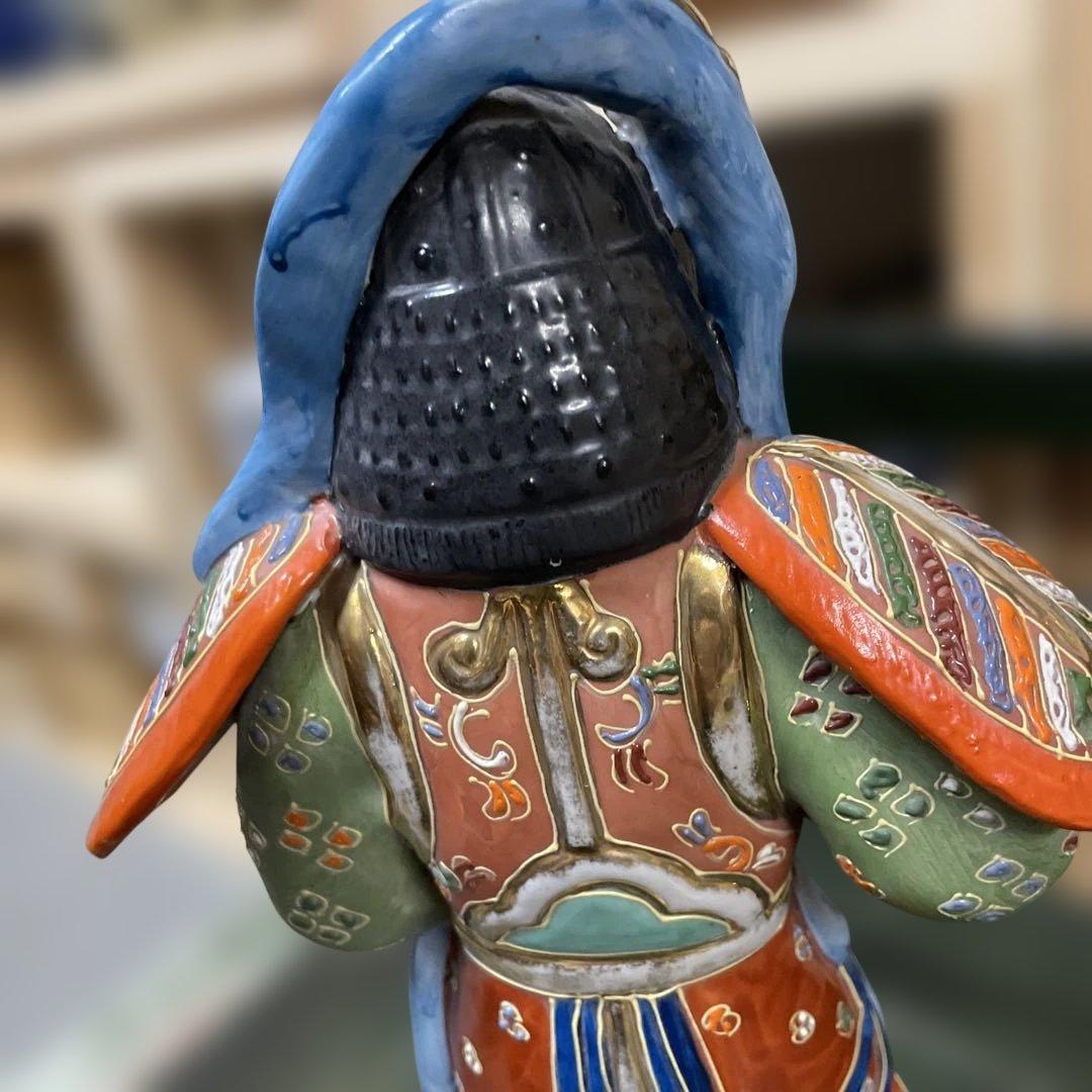 九谷焼毘沙門天　石川県九谷焼　骨董 仏教美術　古美術　金彩の七福神戦いの神