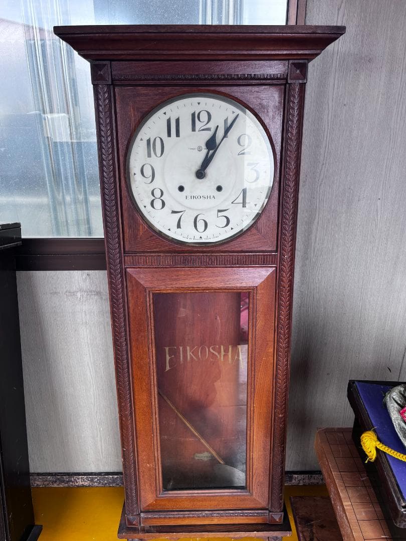 EIKOSHA 木製柱時計 クラシックデザイン