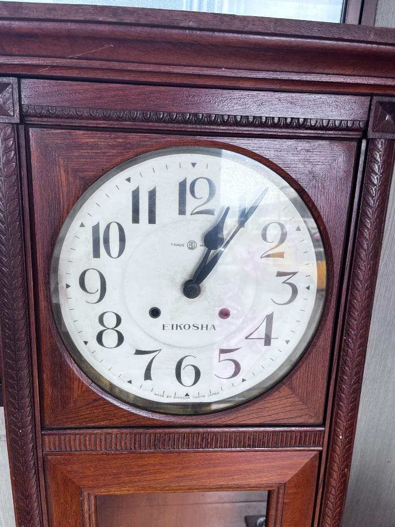 EIKOSHA 木製柱時計 クラシックデザイン