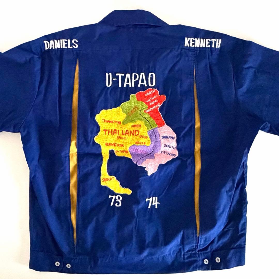 70s タイ 米軍 ヴィンテージ スカシャツ 地図刺繍 ベトナム スーベニア
