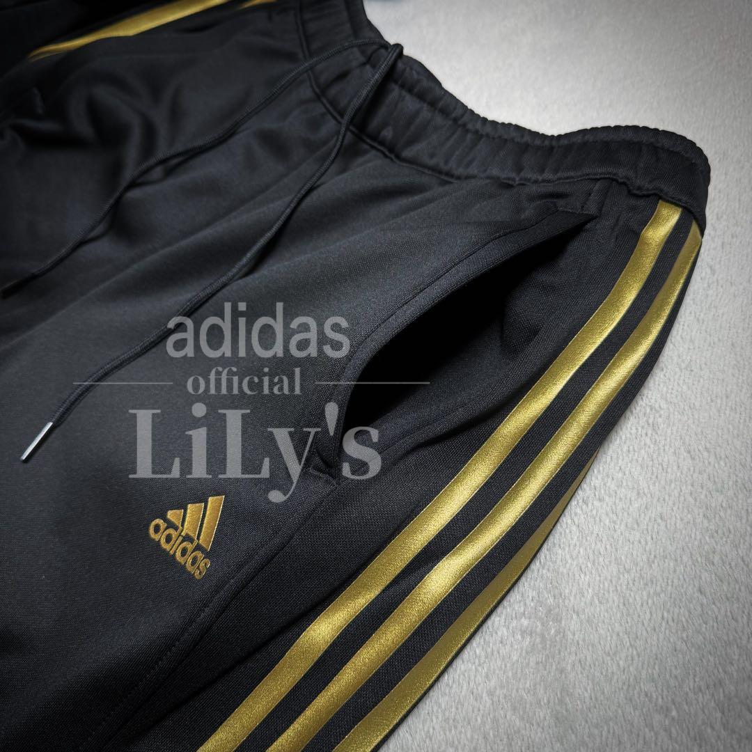 【Ｌサイズ】adidas上下セットアップ　新品　黒金　定価17,600円　裏起毛