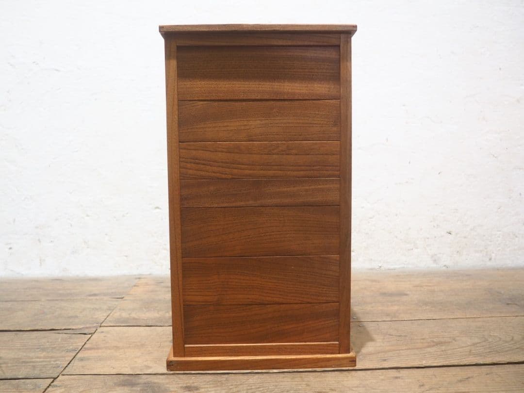 1245　①ケヤキの小引き出し　収納棚　書類ケース　展示台　ラック　インテリア