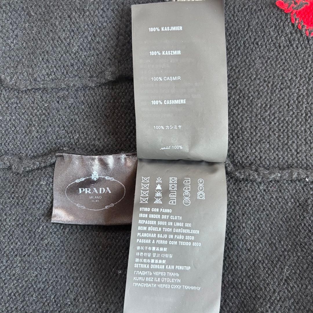 PRADA プラダ カシミヤ100% Uネックニット セーター 40 ブラック