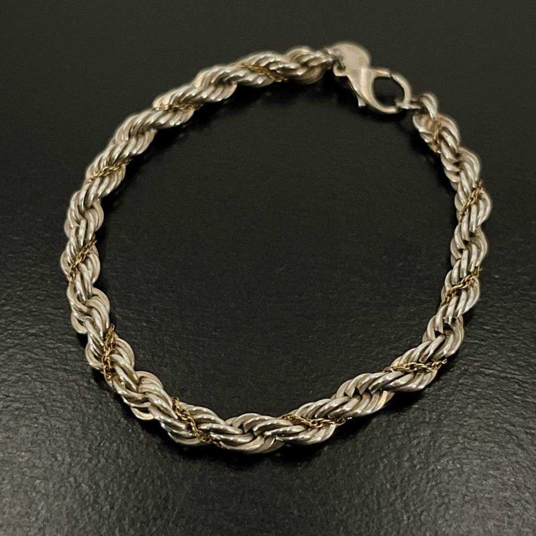 オールド　ティファニー　ブレスレット　スクリュー　ツイスト　コンビ　y2k