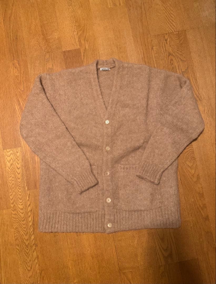 トップス AURALEE ALPACA WOOL KNIT BIG CARDIGAN