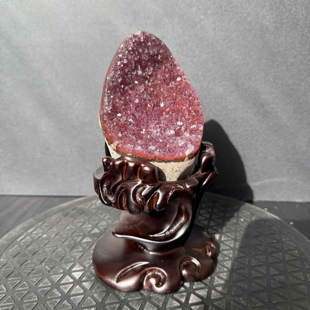 ウルグアイ産❣️天然石 アメジストのドーム　置物　台座付きG.213