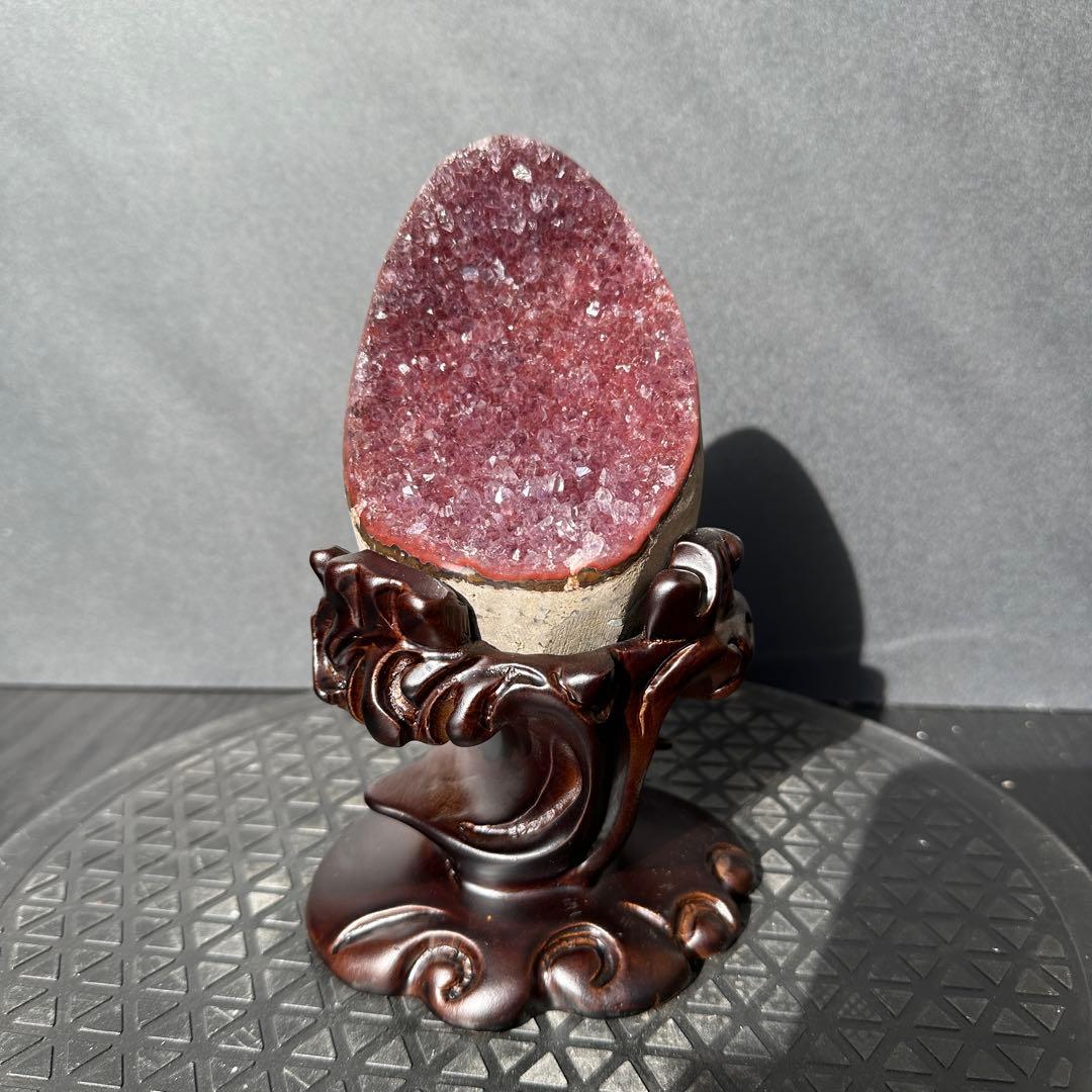 ウルグアイ産❣️天然石 アメジストのドーム　置物　台座付きG.213