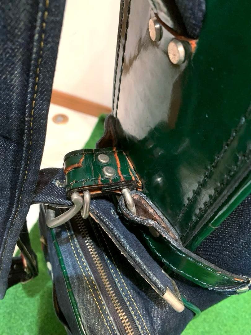 希少　EVISU エヴィス　キャディバッグ　デニム　本革　エビス