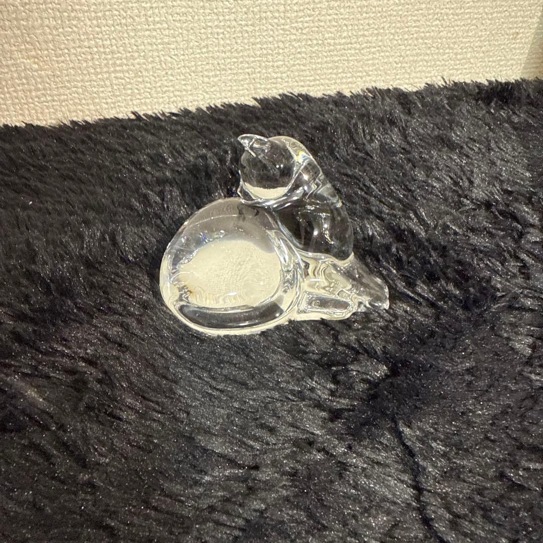Baccarat バカラ 猫 置物 ねこ クリスタルガラス キャット