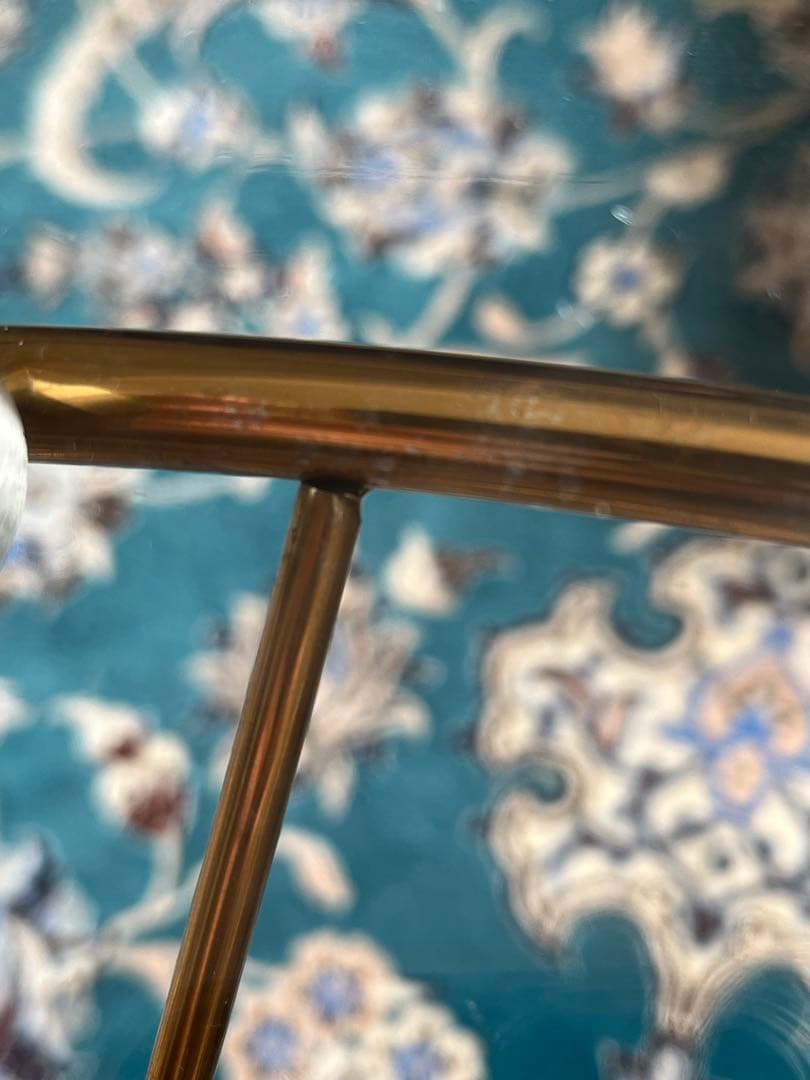 Francfranc マーリア コーヒーテーブル クリア×ゴールド