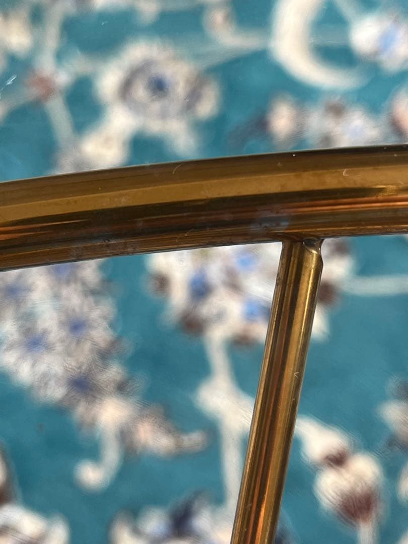 Francfranc マーリア コーヒーテーブル クリア×ゴールド