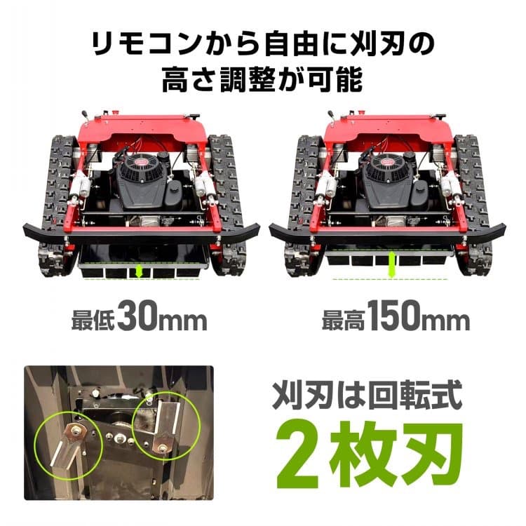 【送料無料】自走式草刈機 エンジン草刈り機 ラジコン リモコン式 回転刈刃2枚