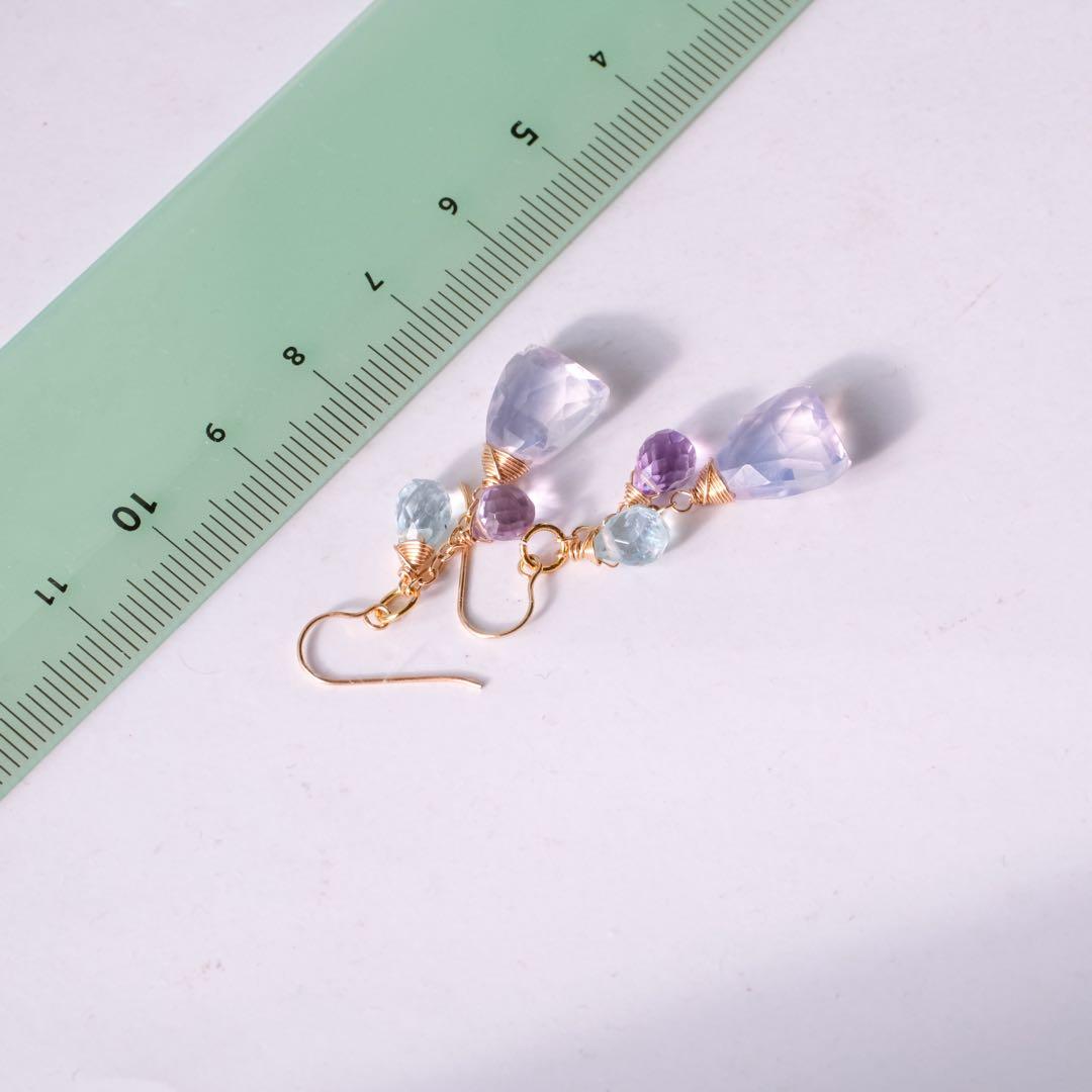 14kgfスコロライトトライアングルピアス/イヤリング