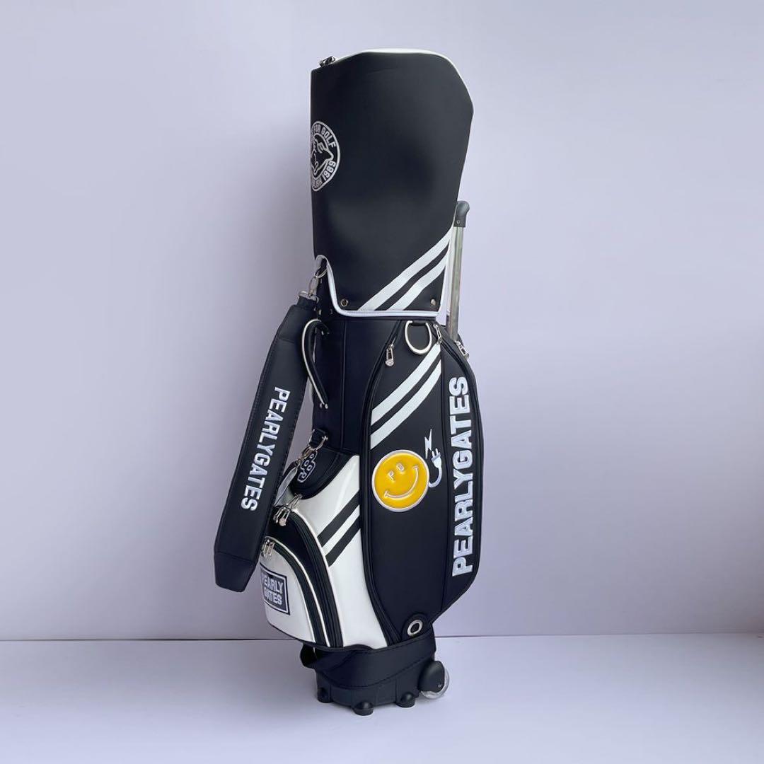 PEARLY GATES キャディバッグ スマイリーフェイス　合成革　キャスター
