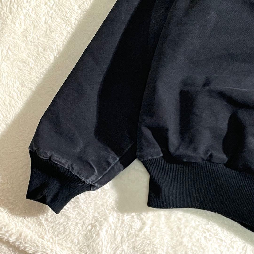 80s　USA製　サンタフェジャケット　ブラック　L　企業ロゴ　襟コーデュロイ