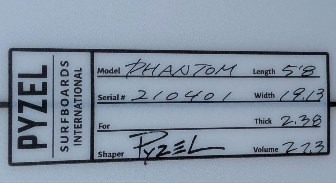 PYZEL PHANTOM 5'8\" 中古ボード